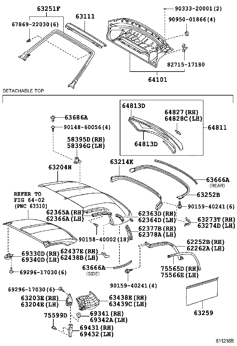Toyota 64101-17030 PANEL SUB-ASSY, UPPER BACK