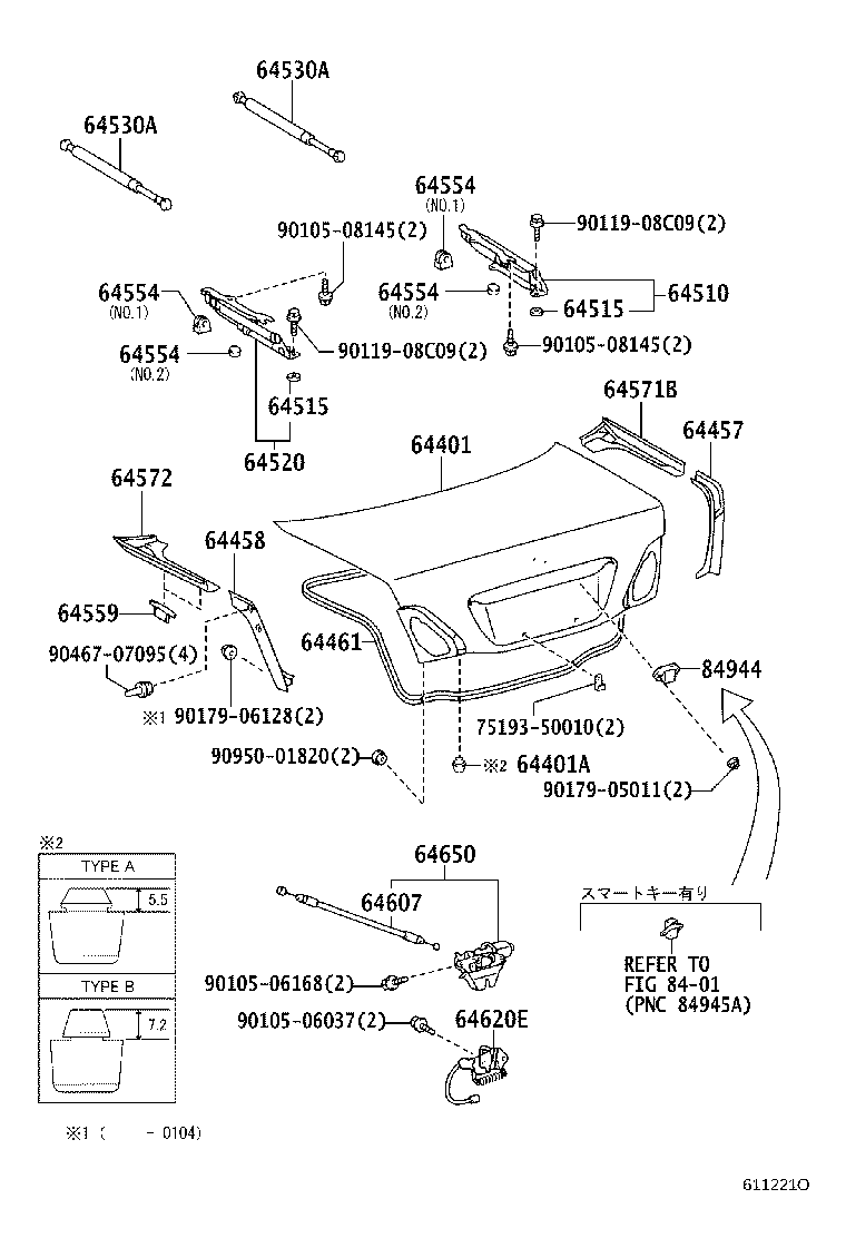64401-50210 PANEL SUB-ASSY, LUGGAGE COMPARTMENT DOOR product image