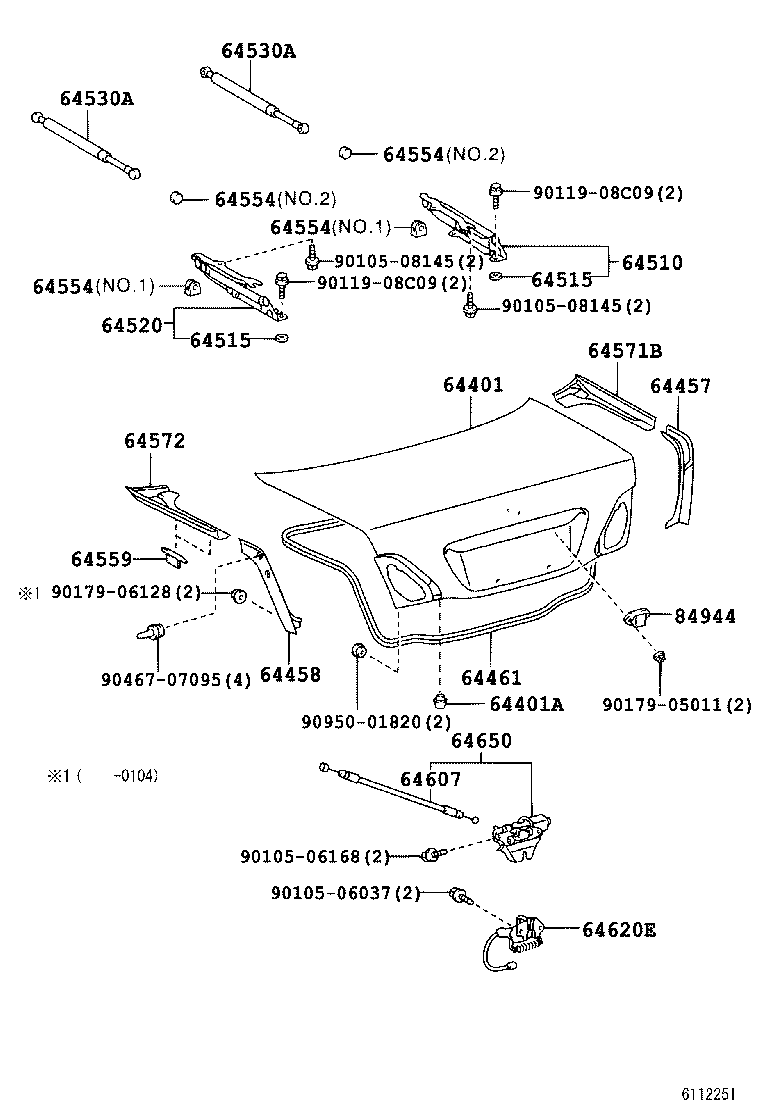 64401-50200 PANEL SUB-ASSY, LUGGAGE COMPARTMENT DOOR product image