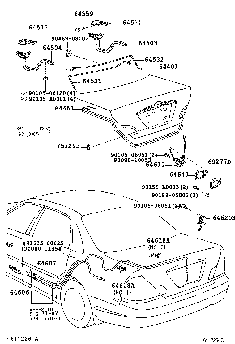Toyota 64531-AC040 BAR, LUGGAGE DOOR HINGE TORSION, RH