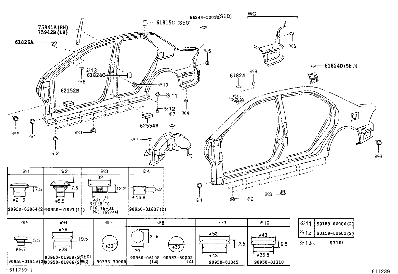 61601-13540 PANEL, QUARTER, RH product image