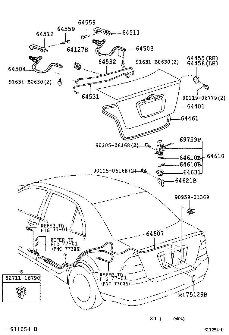 64461-02140 WEATHERSTRIP, LUGGAGE COMPARTMENT DOOR product image