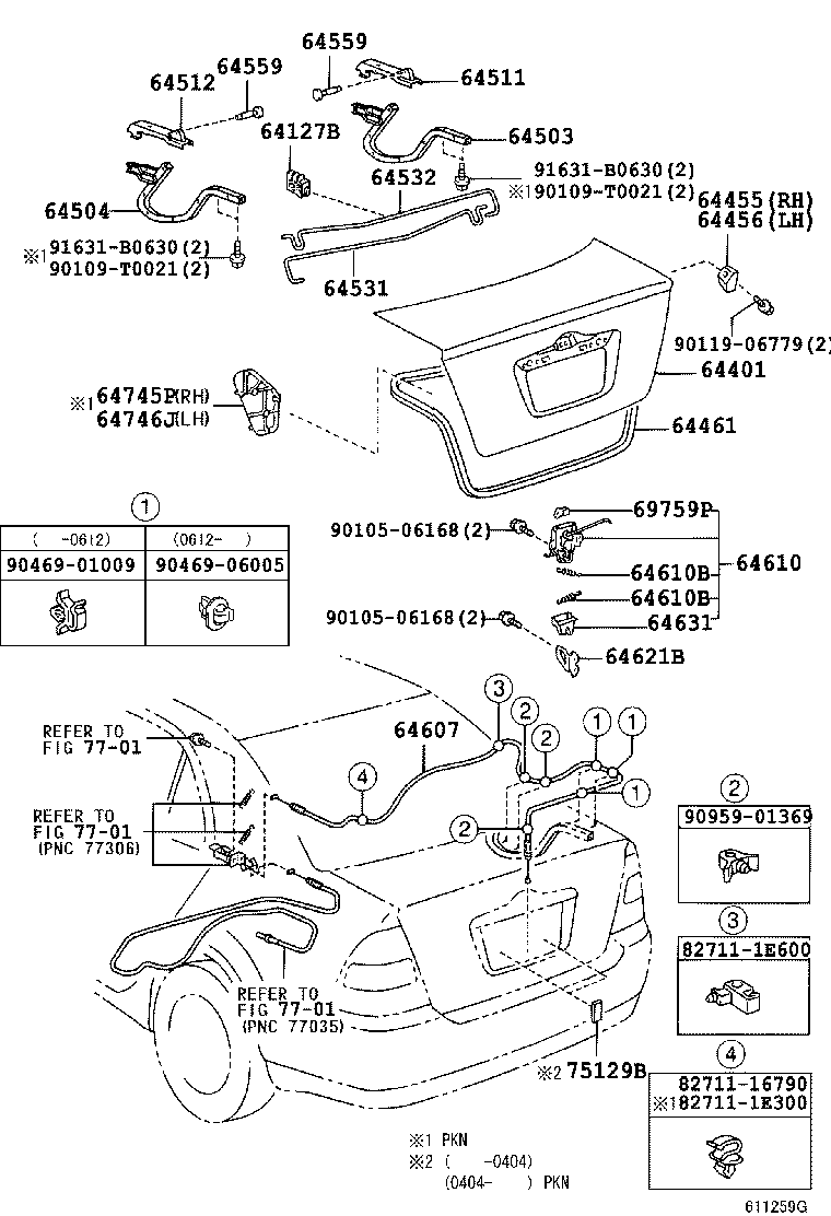 64461-02140 WEATHERSTRIP, LUGGAGE COMPARTMENT DOOR product image