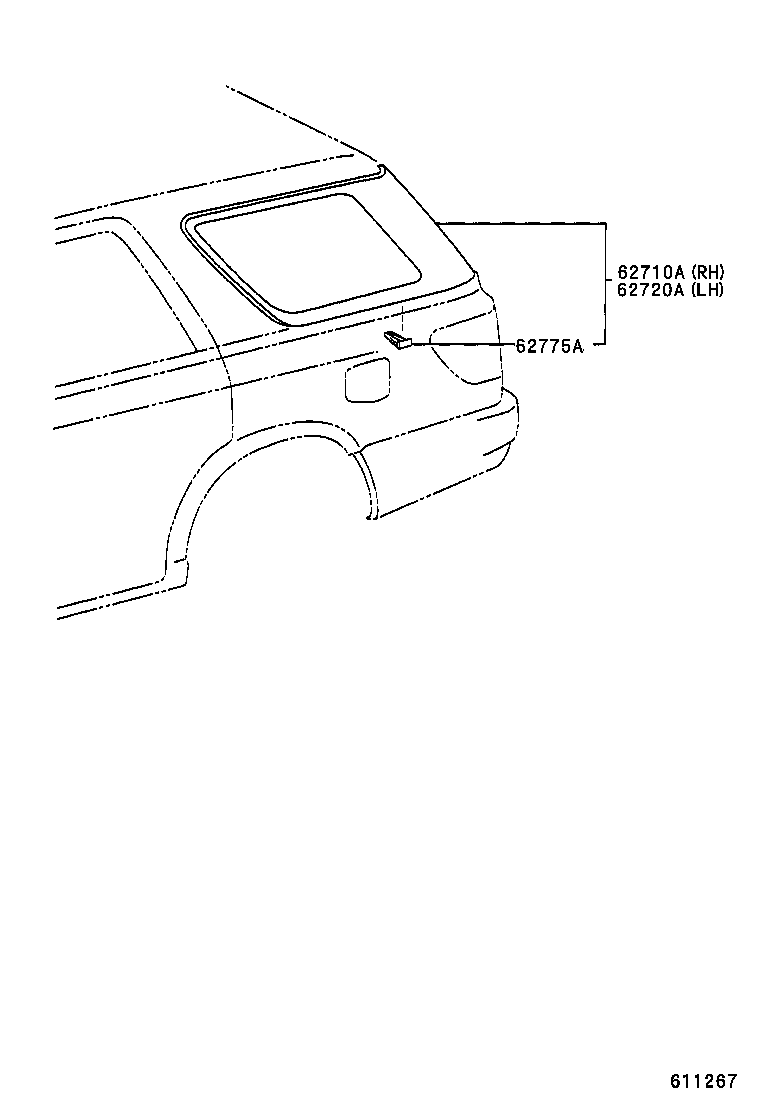 62775-0C010 CLIP, QUARTER WINDOW product image