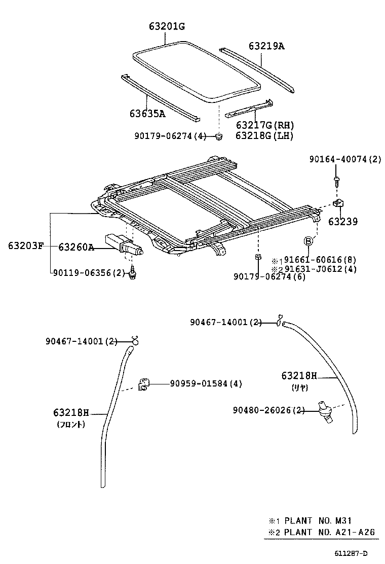 63185-22010 BRACKET, ROOF RACK, FRONT RH product image