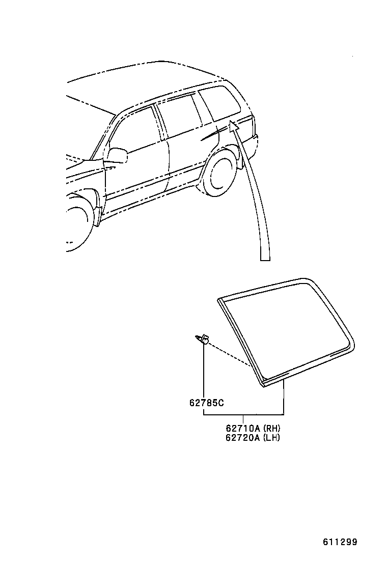 62785-21030 SPACER, QUARTER WINDOW GLASS product image