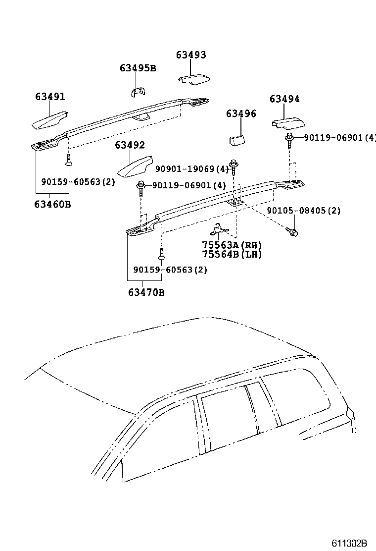63209-48040 PANEL SUB-ASSY, ROOF WIND DEFLECTOR product image