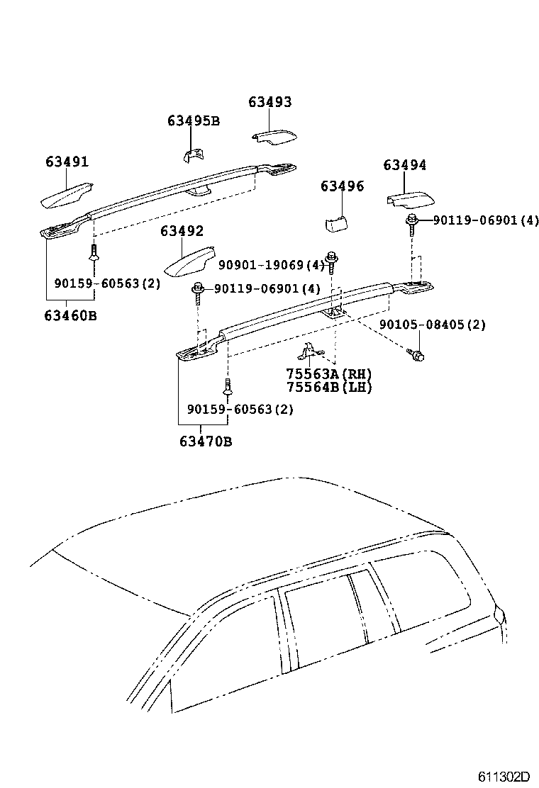 63139-48010 BRACKET, DOME LAMP, NO.3 product image