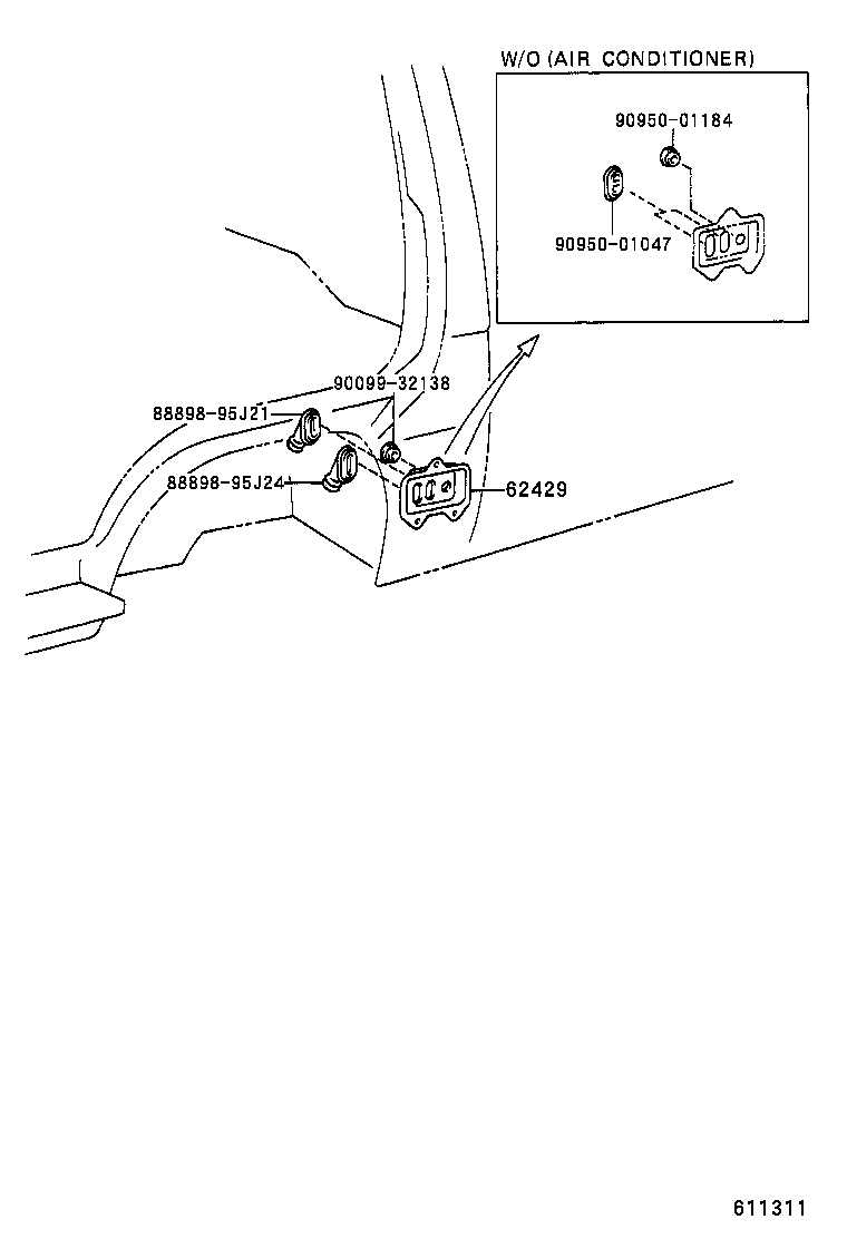 61027-26050 PILLAR SUB-ASSY, FRONT BODY, OUTER RH product image