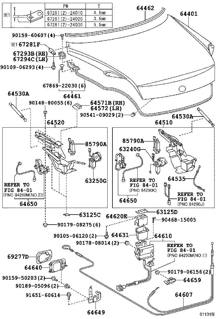 Toyota 67281-24010 STOPPER, BACK DOOR, LOWER
