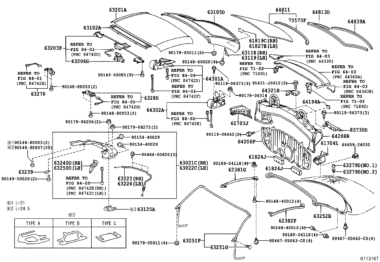 Toyota 63125-24070 SHIM, ROOF PANEL