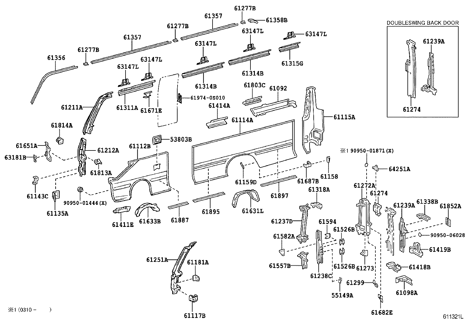 53137-36020 RETAINER, HEADLAMP DOOR product image