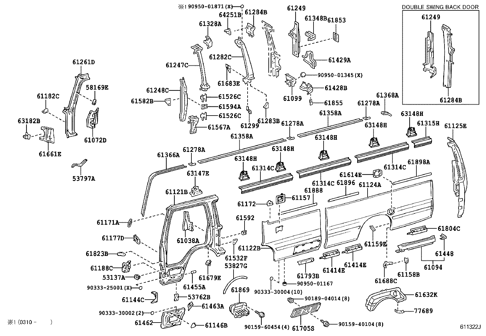 53137-36020 RETAINER, HEADLAMP DOOR product image