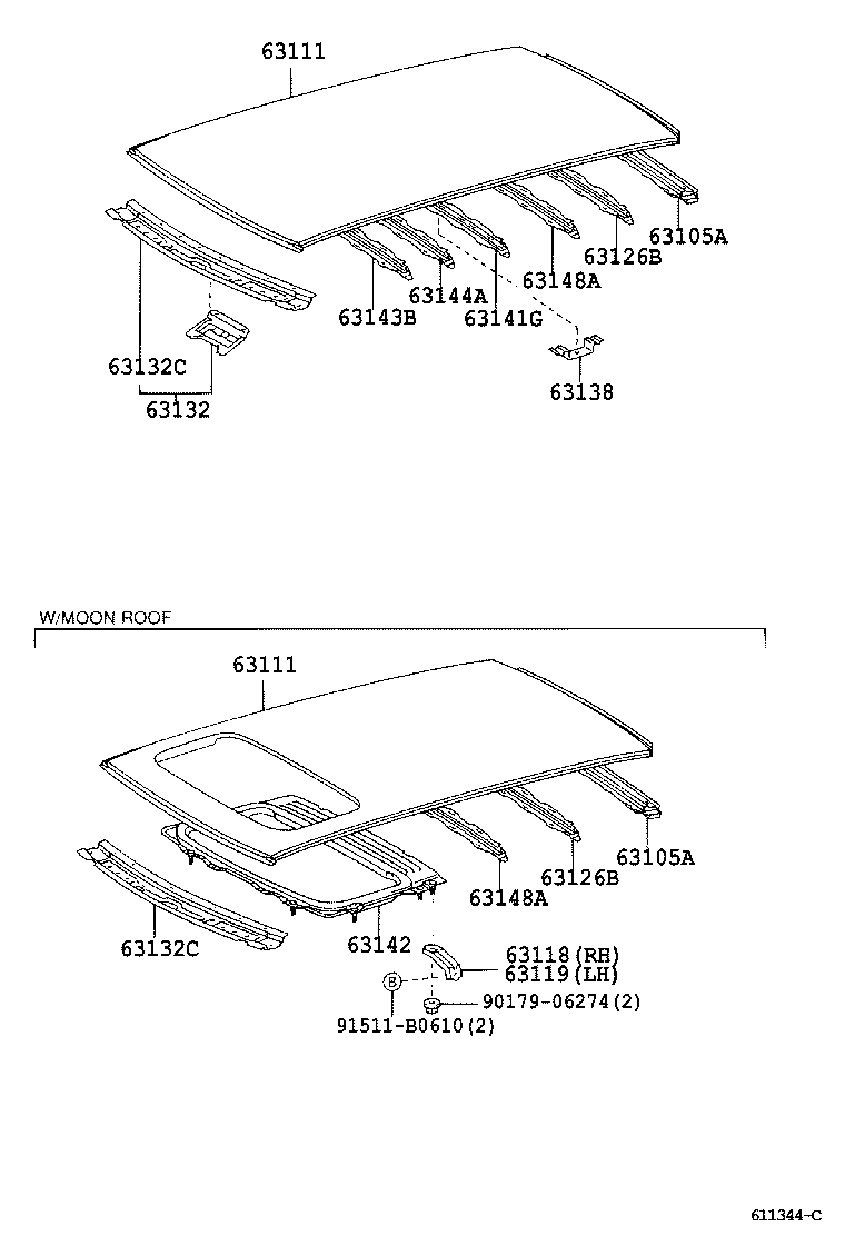 63111-13440 PANEL, ROOF product image