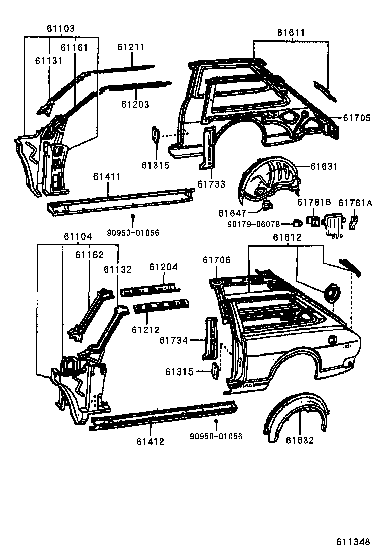 61602-13050 PANEL, QUARTER, LH product image