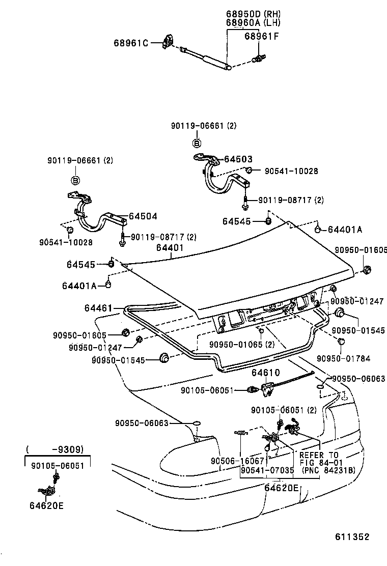 64401-30820 PANEL SUB-ASSY, LUGGAGE COMPARTMENT DOOR product image