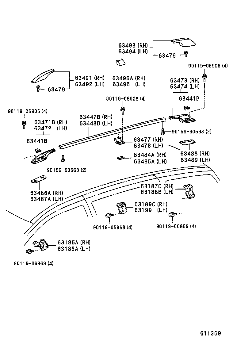 63103-28080 REINFORCEMENT, ROOF PANEL, NO.2 product image