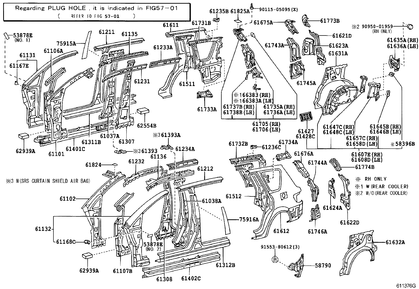 61622-44040 TROUGH, BACK DOOR OPENING, LH product image