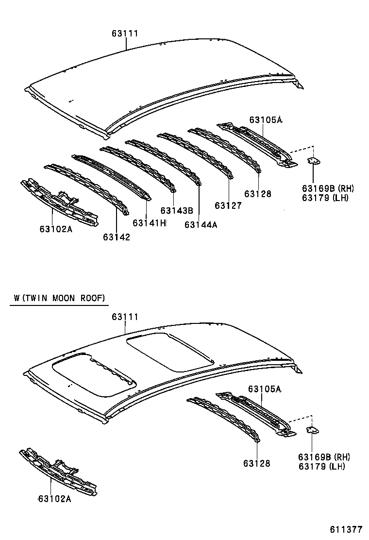 63111-44110 PANEL, ROOF product image