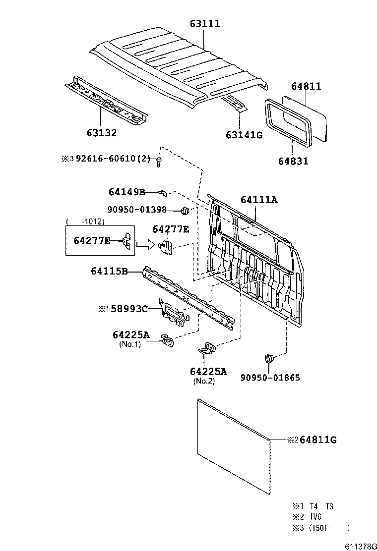 63105-37020 REINFORCEMENT, ROOF PANEL, NO.2 product image