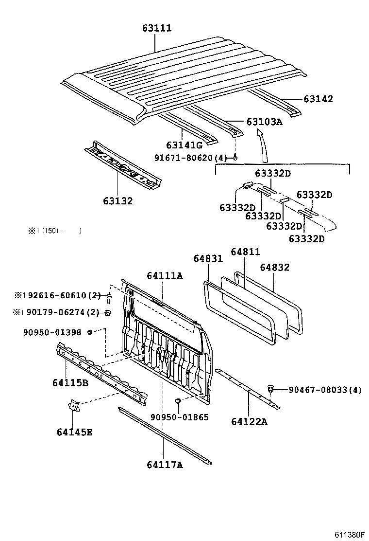 63105-37020 REINFORCEMENT, ROOF PANEL, NO.2 product image