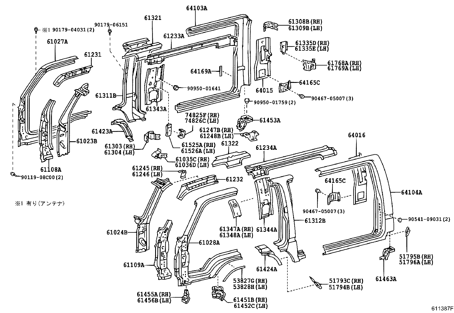 61131-37101 PILLAR SUB-ASSY, FRONT BODY, OUTER RH product image