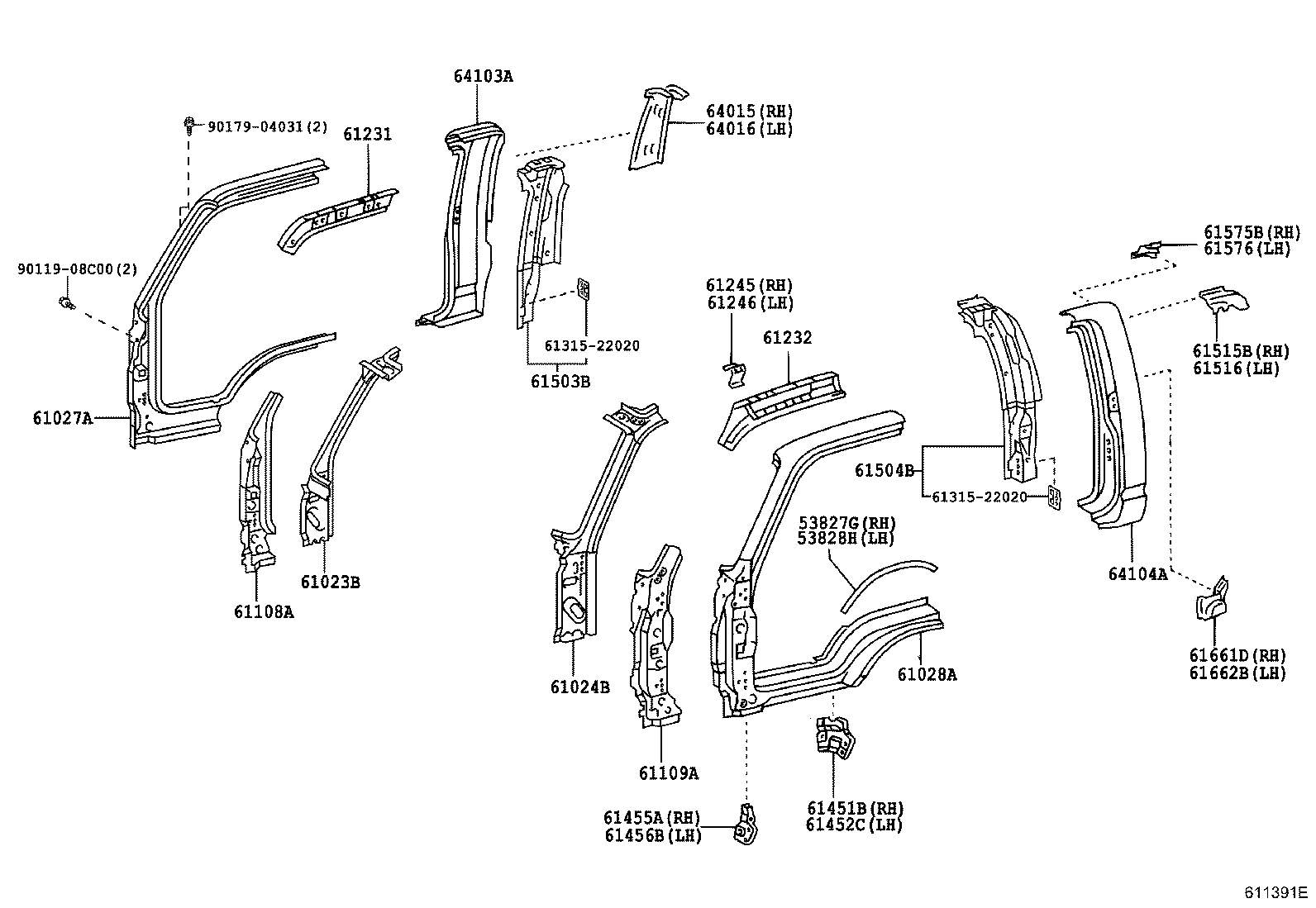 61131-37071 PILLAR SUB-ASSY, FRONT BODY, OUTER RH product image