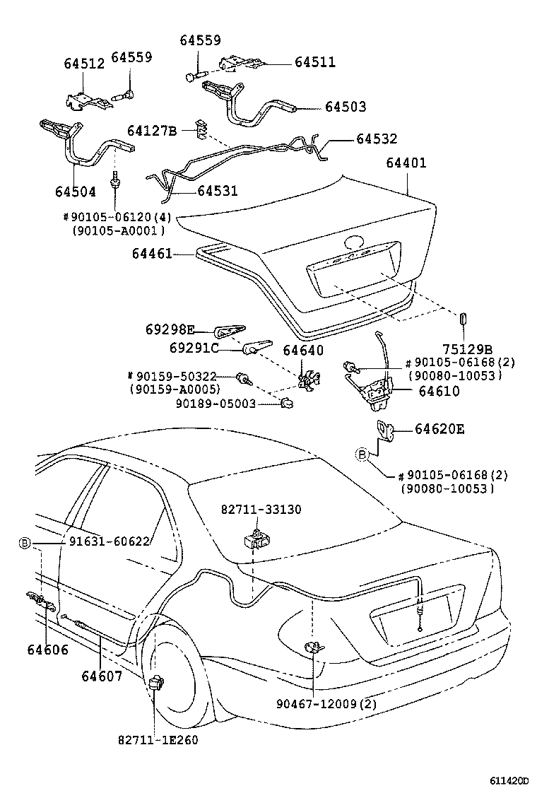Toyota 64401-33320 PANEL SUB-ASSY, LUGGAGE COMPARTMENT DOOR