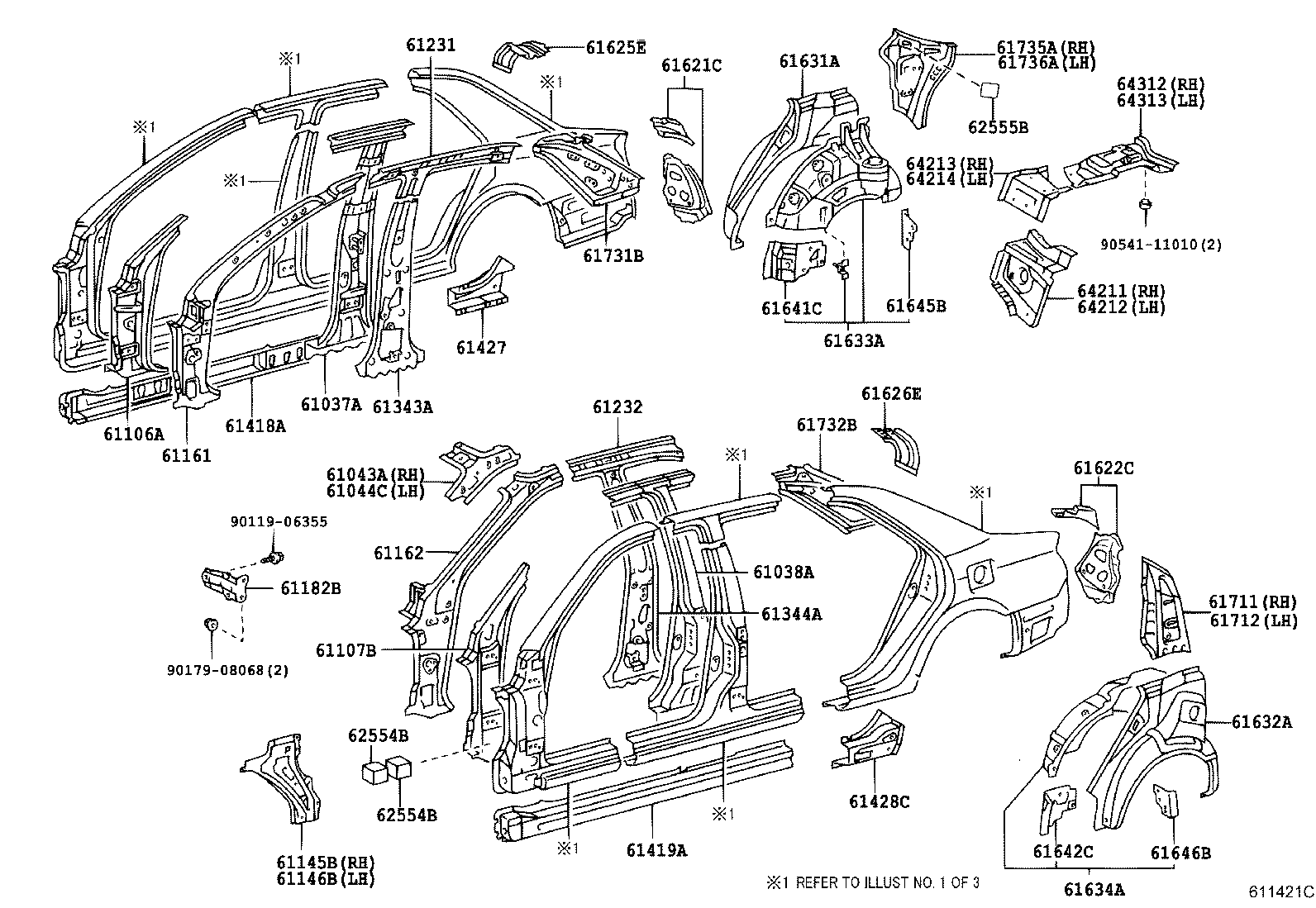 61631-22909 PANEL, QUARTER WHEEL HOUSE, OUTER RH product image
