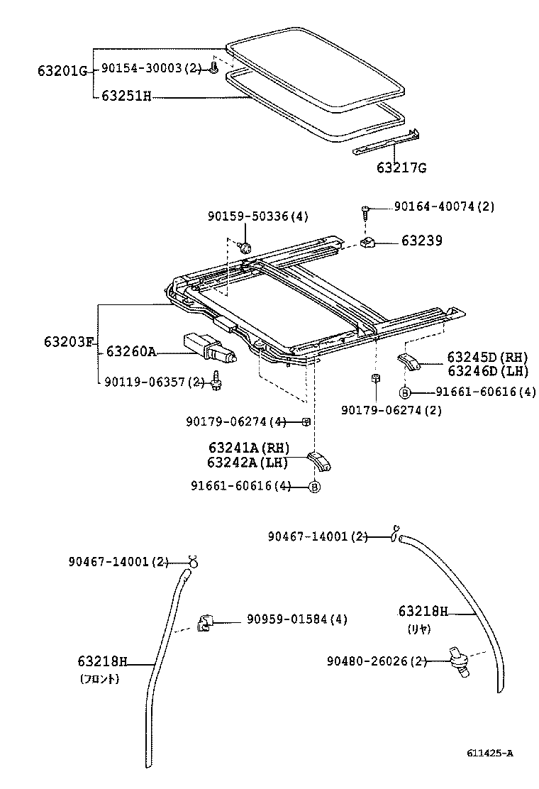 63118-22100 SUPPORT, ROOF PANEL, RH product image