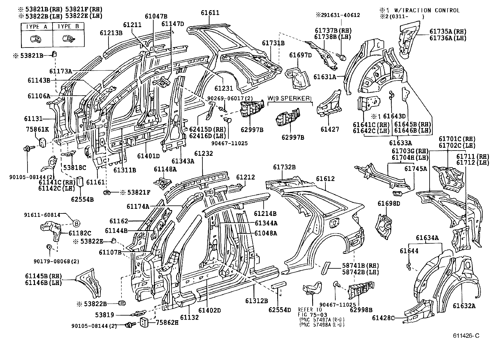 53818-53010 REINFORCEMENT, FRONT FENDER, REAR RH product image