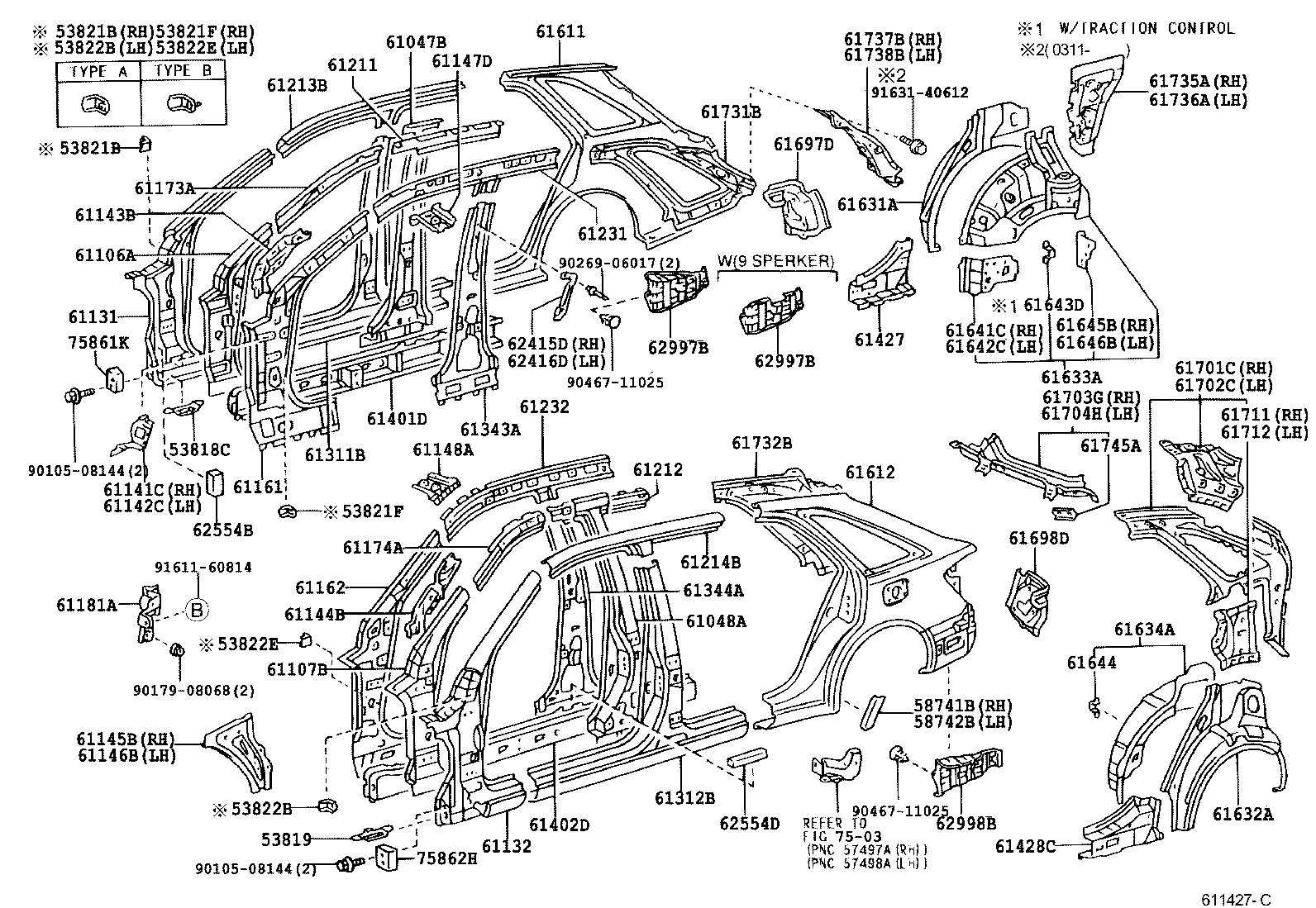 53818-53010 REINFORCEMENT, FRONT FENDER, REAR RH product image
