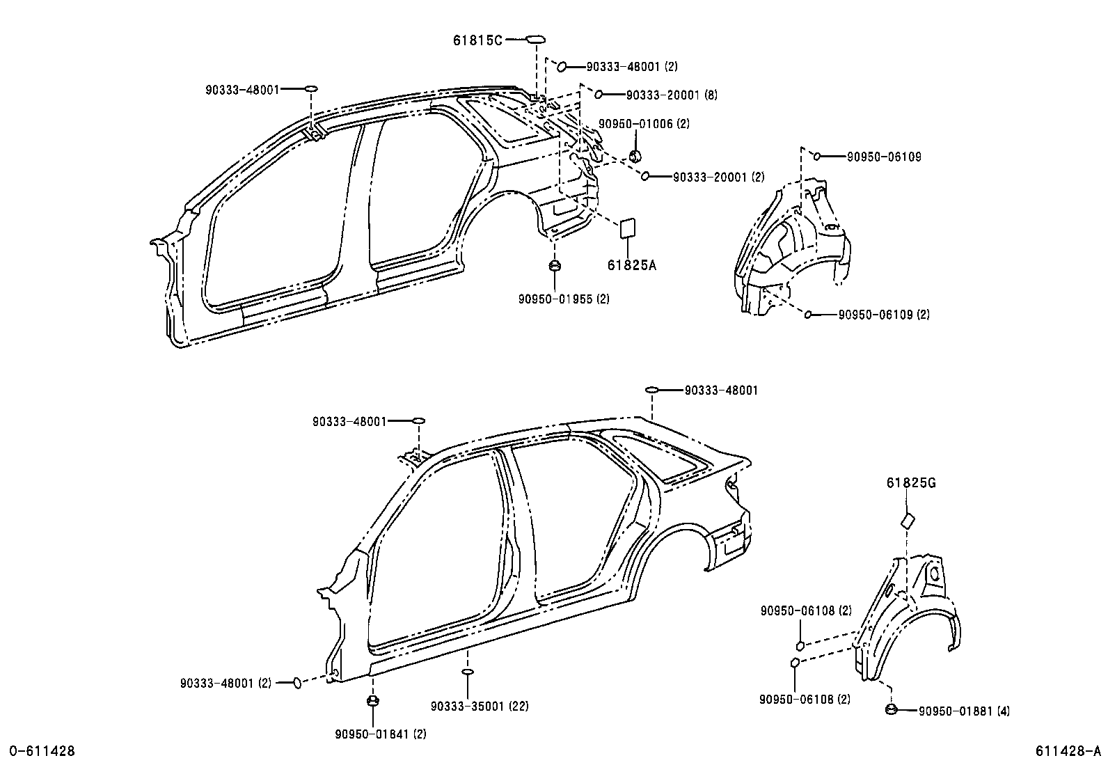 53818-53010 REINFORCEMENT, FRONT FENDER, REAR RH product image