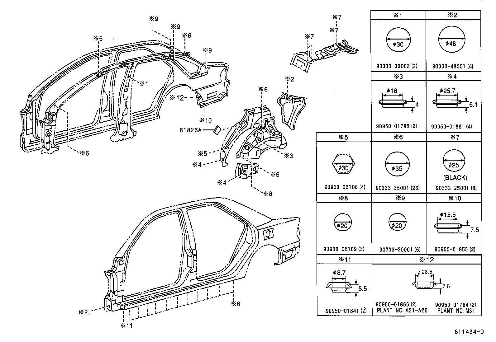 61631-22909 PANEL, QUARTER WHEEL HOUSE, OUTER RH product image