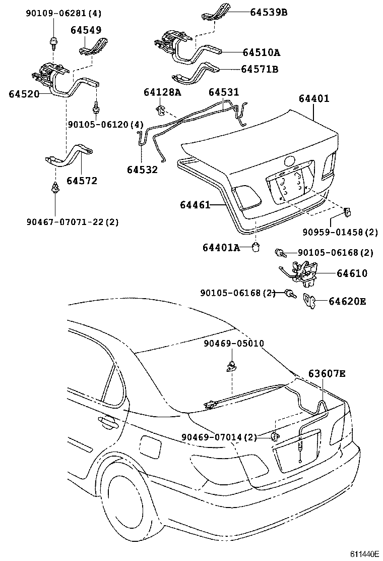 64401-33340 PANEL SUB-ASSY, LUGGAGE COMPARTMENT DOOR product image