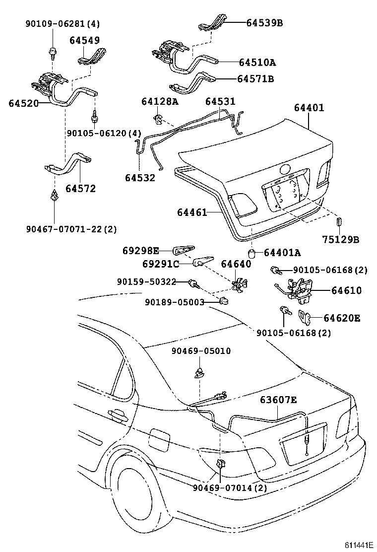Toyota 64401-33380 PANEL SUB-ASSY, LUGGAGE COMPARTMENT DOOR