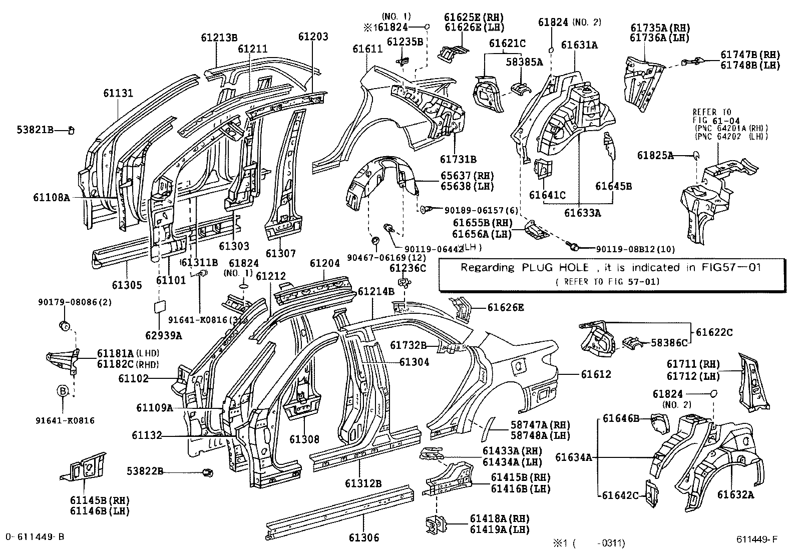61601-33290 PANEL, QUARTER, RH product image