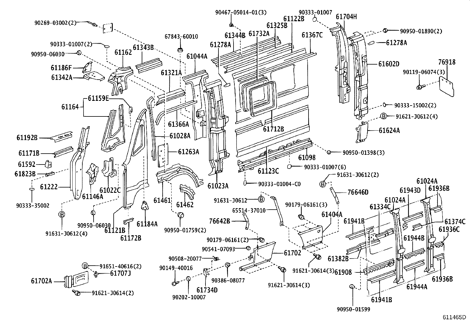 61027-37060 PILLAR SUB-ASSY, FRONT BODY, OUTER RH product image