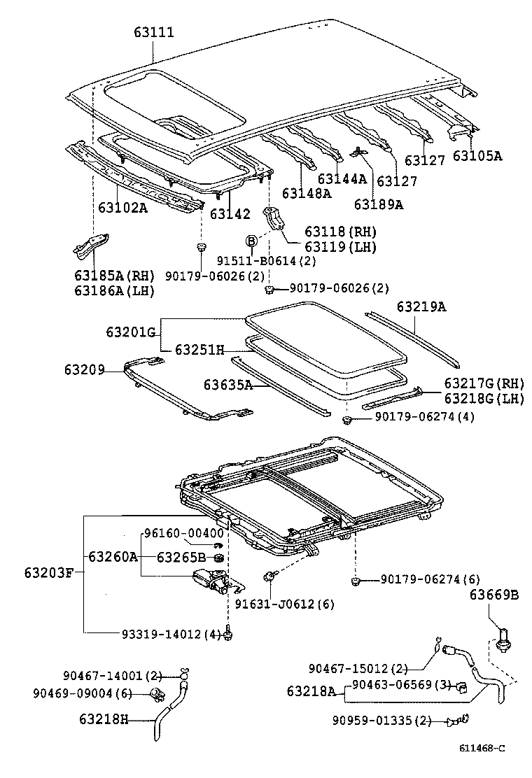 63111-30470 PANEL, ROOF product image