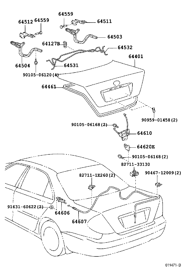 64401-33290 PANEL SUB-ASSY, LUGGAGE COMPARTMENT DOOR product image