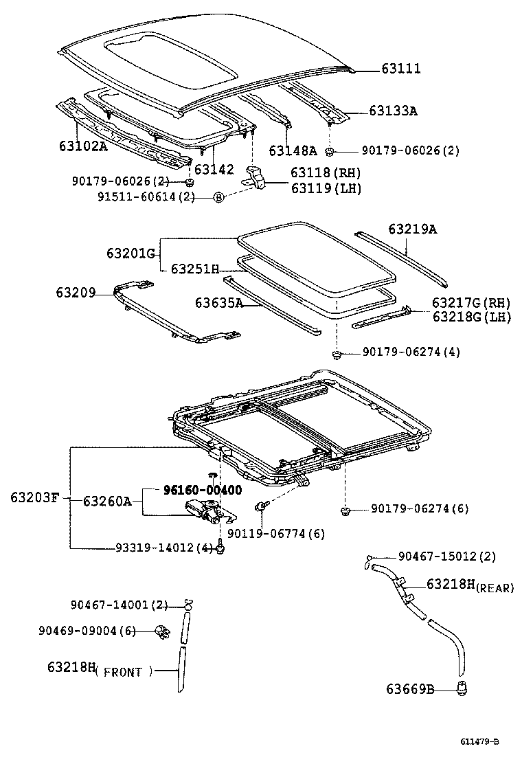 63142-30110 REINFORCEMENT, ROOF PANEL, NO.2 product image