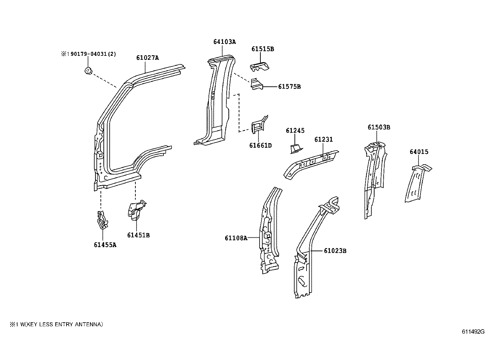 61131-37121 PILLAR SUB-ASSY, FRONT BODY, OUTER RH product image