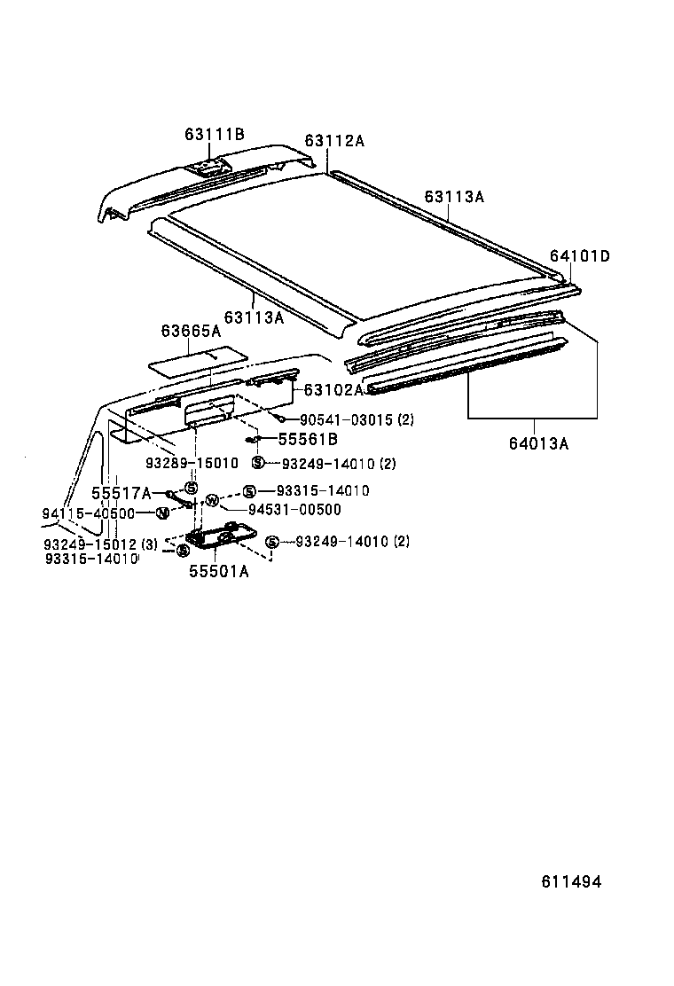 63111-90F04 PANEL, ROOF, NO.1 product image