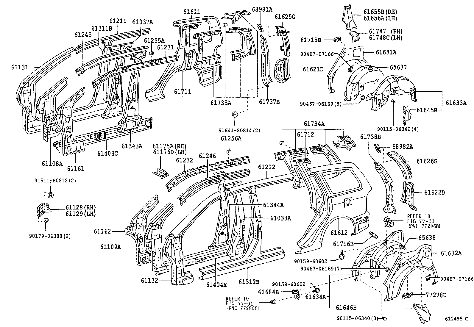 61024-12350 PILLAR, FRONT BODY, UPPER INNER LH product image