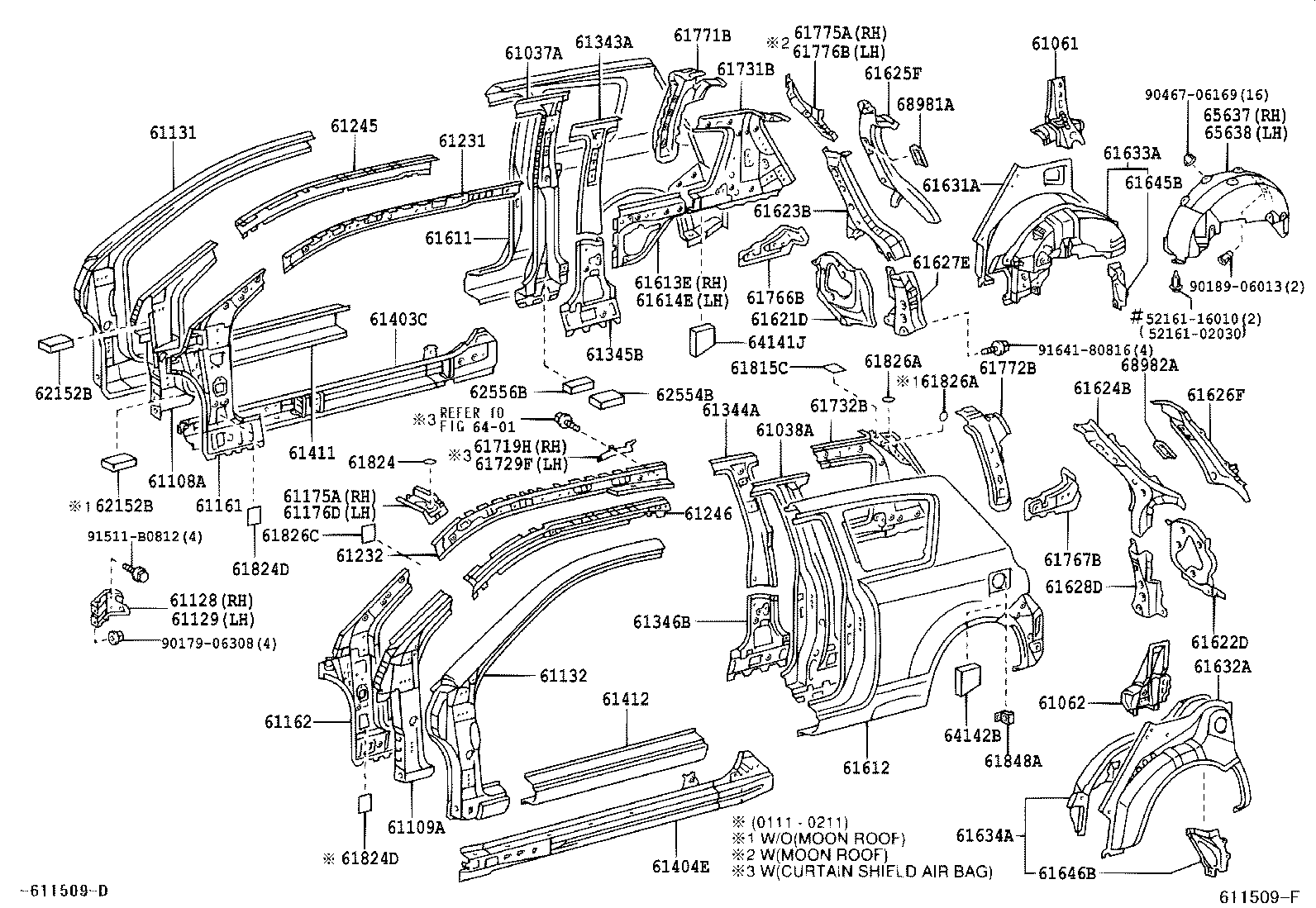 61023-02100 PILLAR, FRONT BODY, UPPER INNER RH product image