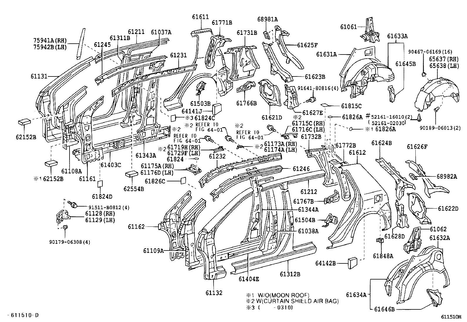 61023-02100 PILLAR, FRONT BODY, UPPER INNER RH product image