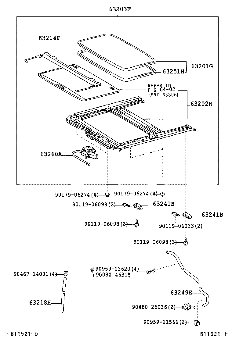 63102-13090 REINFORCEMENT SUB-ASSY, ROOF PANEL, FRONT product image