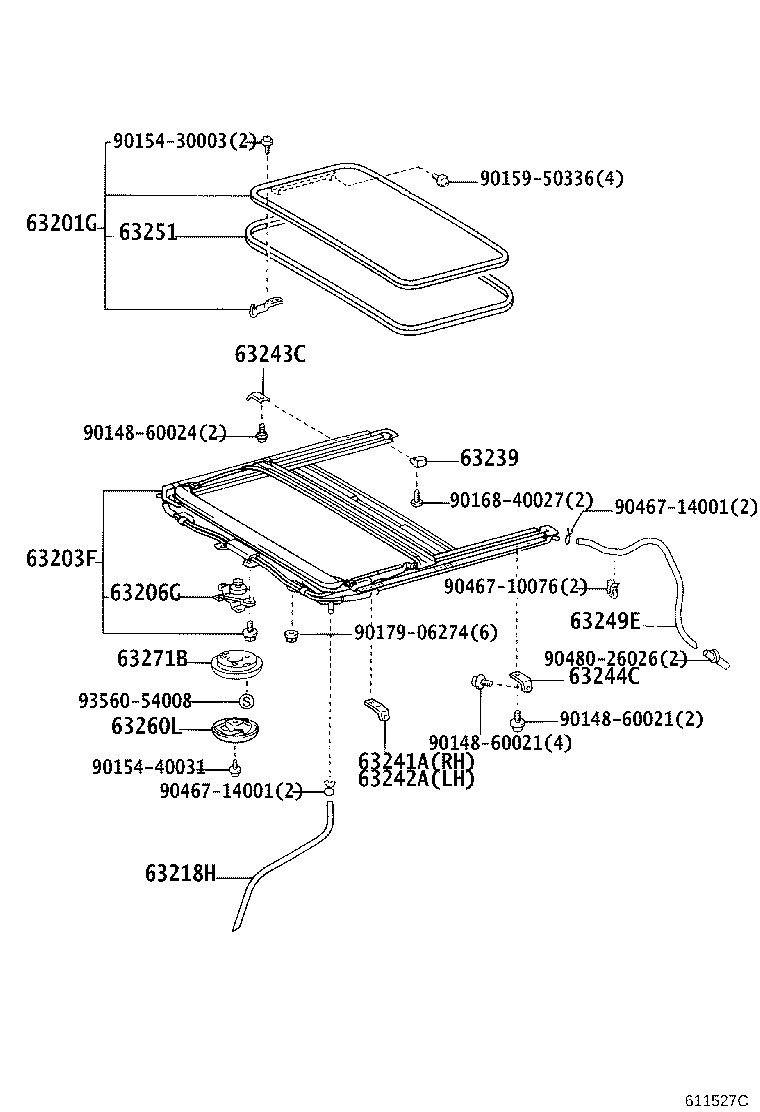 63200-52010 HOUSING SUB-ASSY, SLIDING ROOF product image