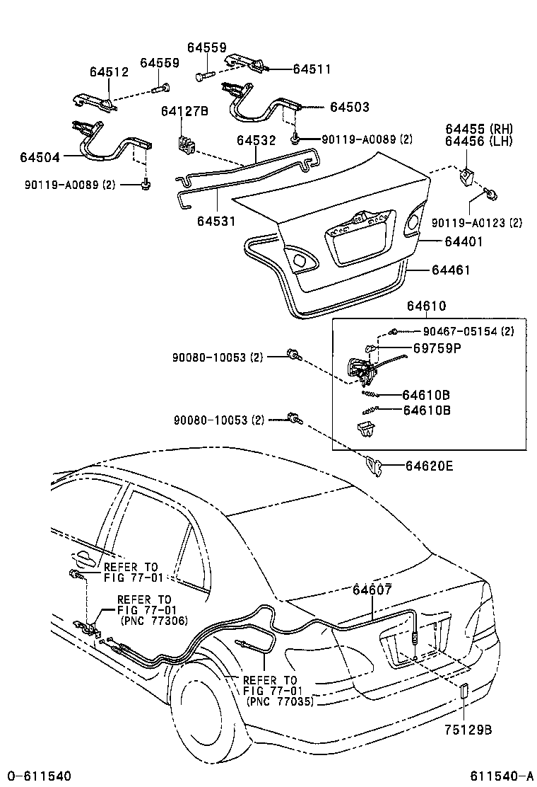 Toyota 64401-02110 PANEL SUB-ASSY, LUGGAGE COMPARTMENT DOOR