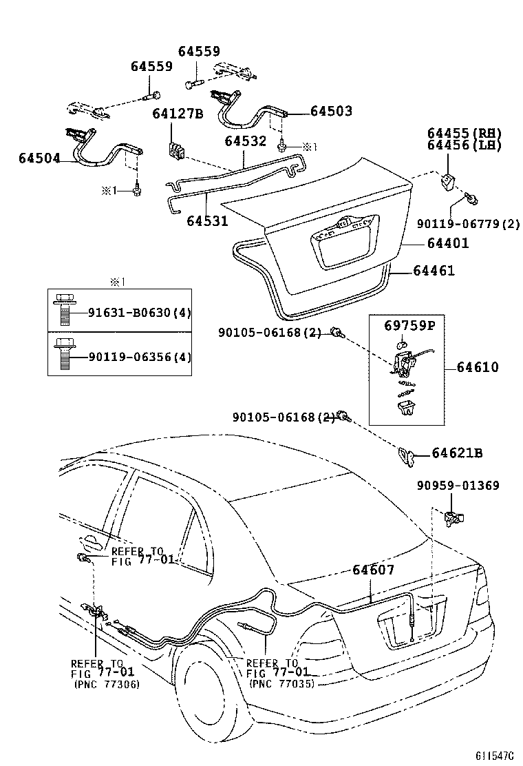 64401-02071 PANEL SUB-ASSY, LUGGAGE COMPARTMENT DOOR product image